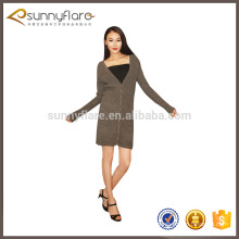 Latest fashion women knitted 100% cashmere cardigan with button